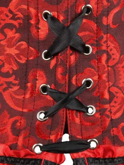 Fashion Retro Stage Vintage Palace Print Lace-Up Corset