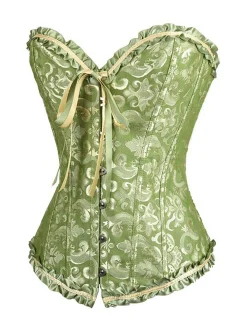 Fashion Retro Stage Vintage Palace Print Lace-Up Corset