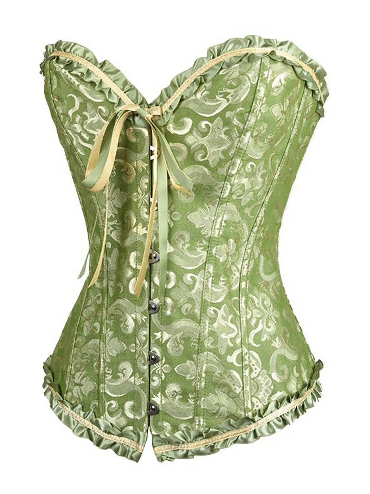 Fashion Retro Stage Vintage Palace Print Lace-Up Corset
