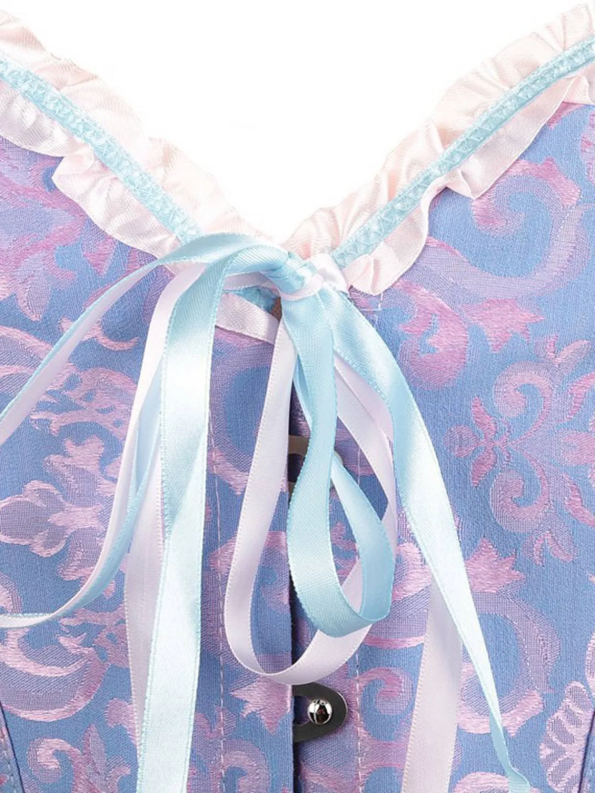 Fashion Retro Stage Vintage Palace Print Lace-Up Corset