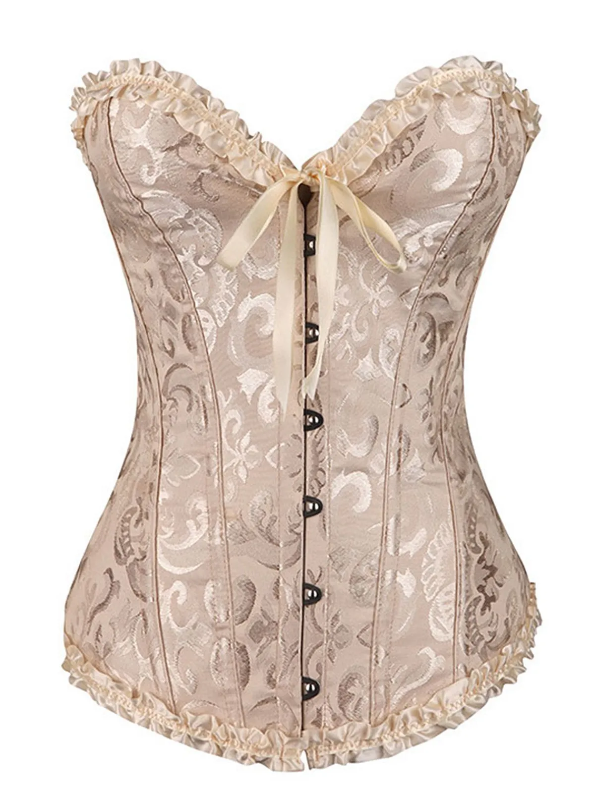 Fashion Retro Stage Vintage Palace Print Lace-Up Corset