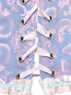 Hot Retro Stage Vintage Palace Print Lace-Up Corset