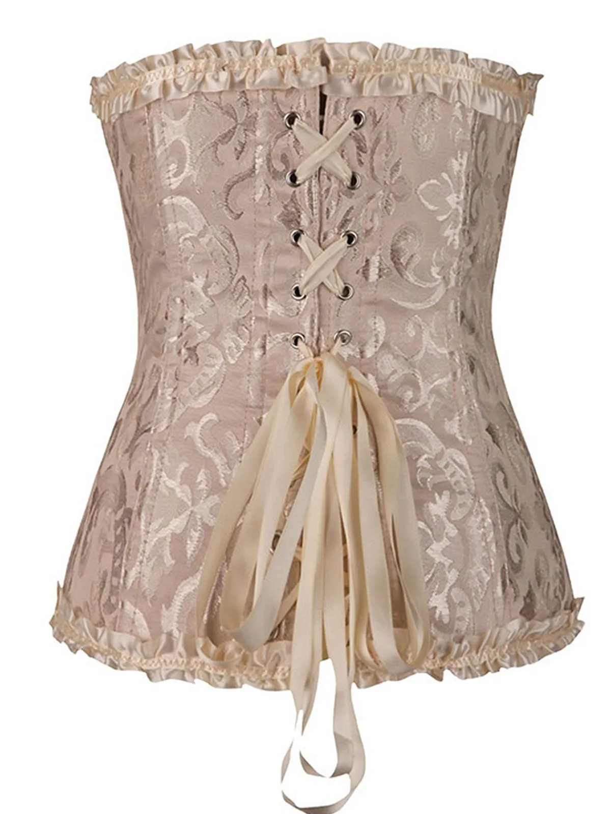 Hot Retro Stage Vintage Palace Print Lace-Up Corset