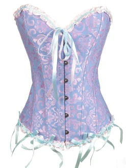 New Retro Stage Vintage Palace Print Lace-Up Corset