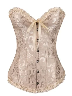 Fashion Retro Stage Vintage Palace Print Lace-Up Corset