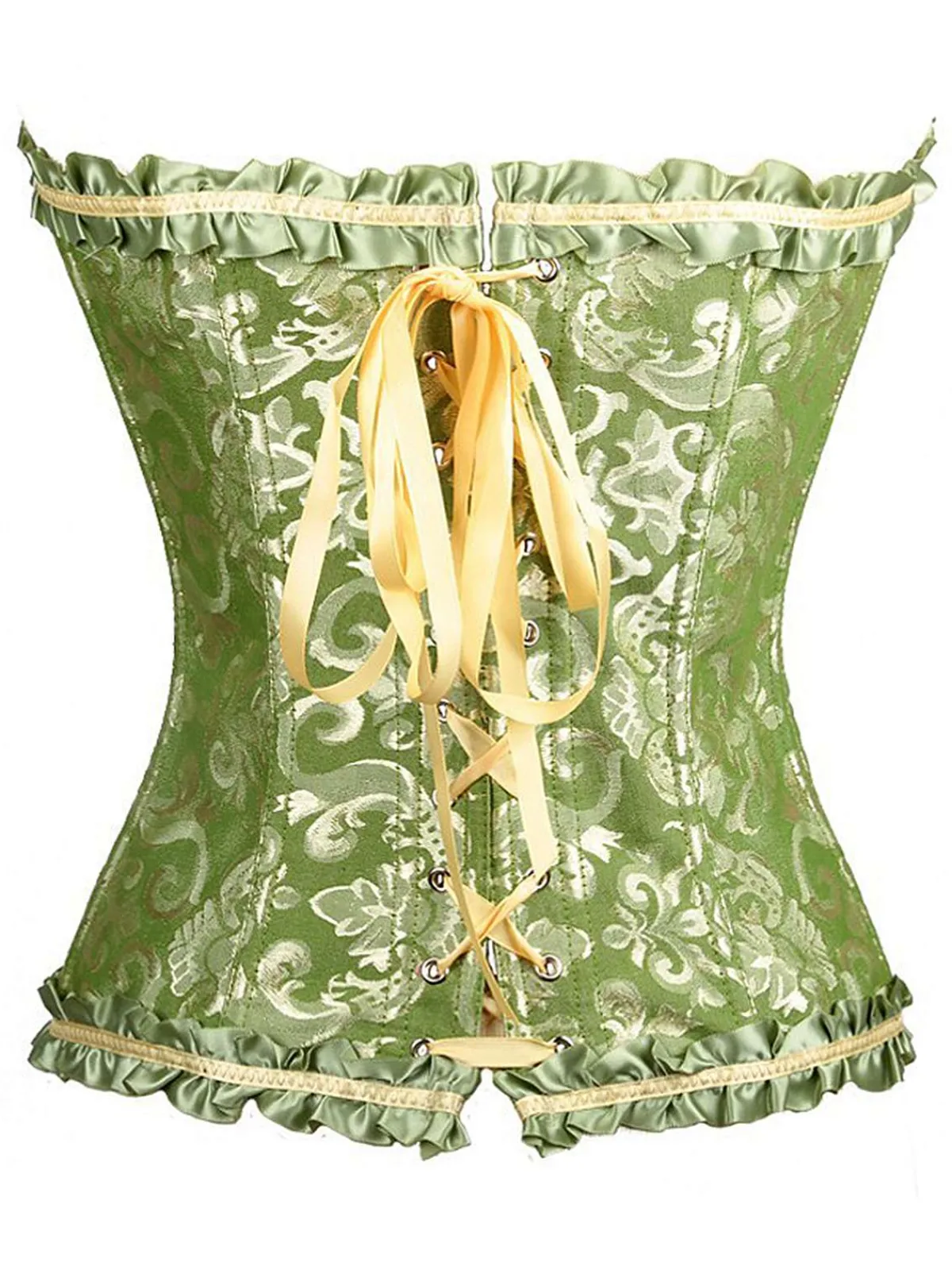 Fashion Retro Stage Vintage Palace Print Lace-Up Corset