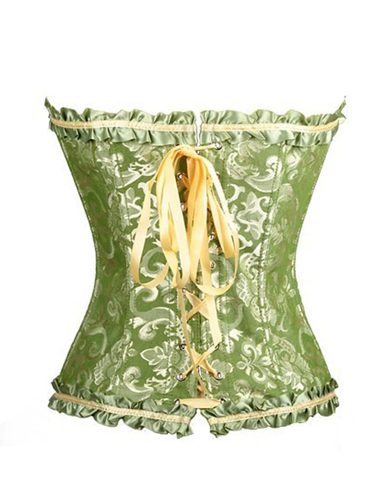 Fashion Retro Stage Vintage Palace Print Lace-Up Corset