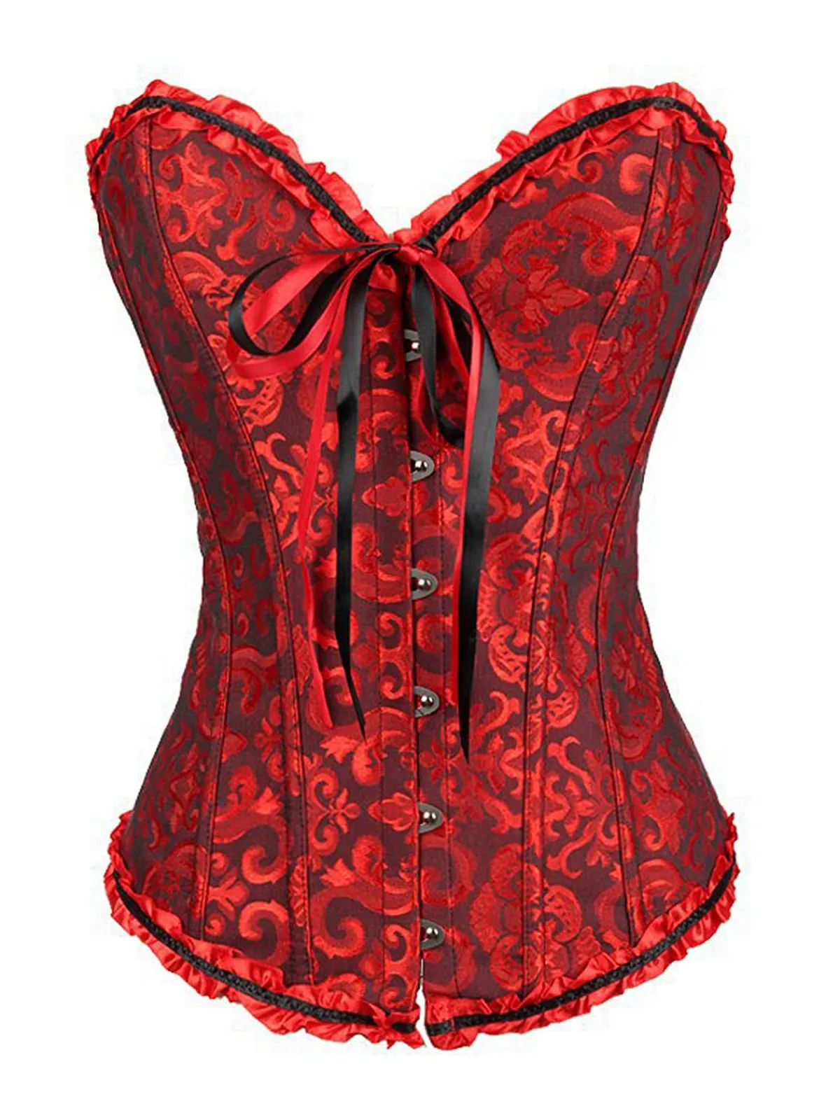 Fashion Retro Stage Vintage Palace Print Lace-Up Corset