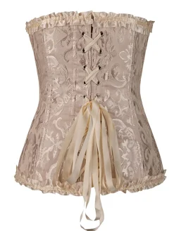 Fashion Retro Stage Vintage Palace Print Lace-Up Corset