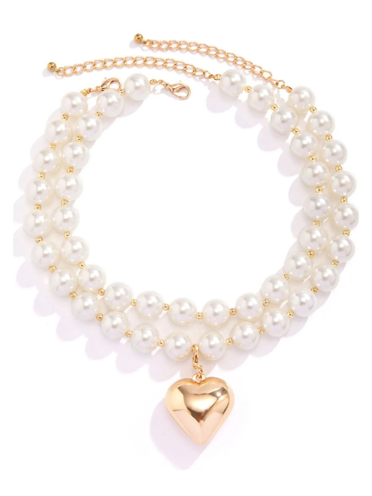 Sale Retro Stage Vintage Pearl Heart Pendant Necklace