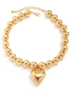 Sale Retro Stage Vintage Pearl Heart Pendant Necklace