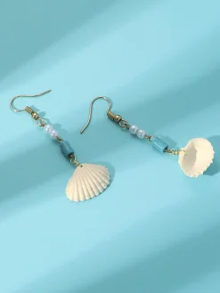 Fashion Retro Stage Vintage Pearl Seashell Drop Earrings