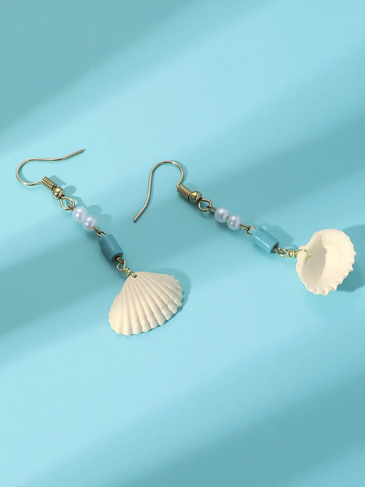 Fashion Retro Stage Vintage Pearl Seashell Drop Earrings