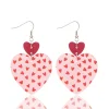 New Retro Stage Vintage Pink & Red Sweetheart Shape Earrings