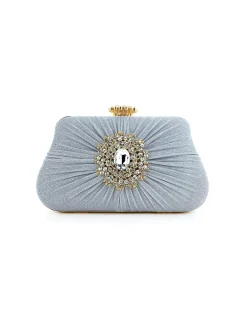 Online Retro Stage Vintage Pleated Crafted Rhinestone Bag