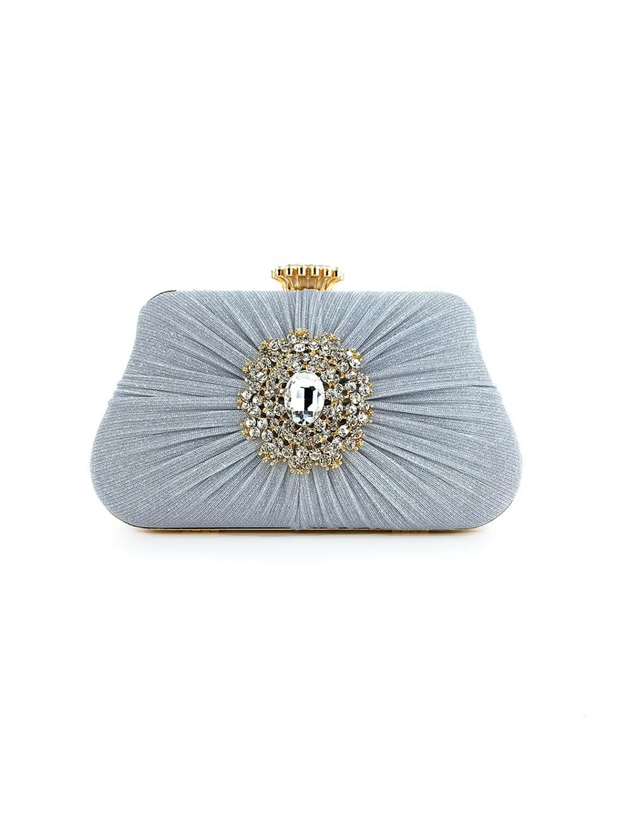 Online Retro Stage Vintage Pleated Crafted Rhinestone Bag