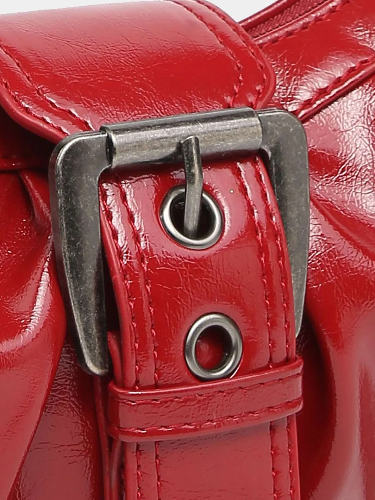 Online Retro Stage Vintage PU Leather Magnetic Closure Zipper Underarm Bag