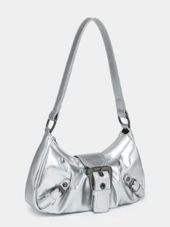 Online Retro Stage Vintage PU Leather Magnetic Closure Zipper Underarm Bag