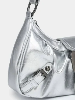 Online Retro Stage Vintage PU Leather Magnetic Closure Zipper Underarm Bag