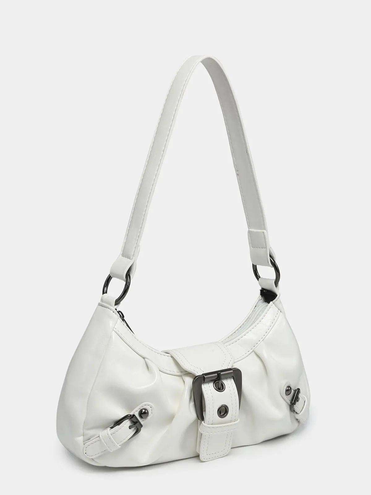 Online Retro Stage Vintage PU Leather Magnetic Closure Zipper Underarm Bag