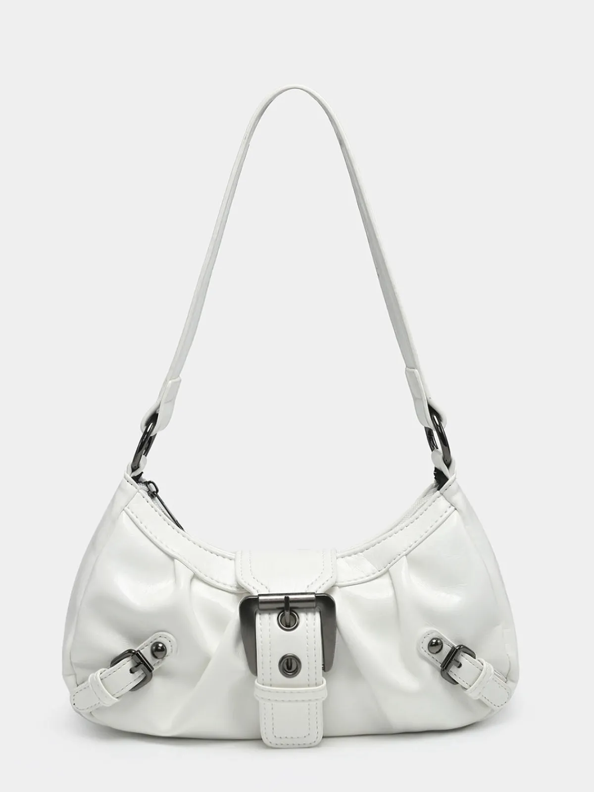 Online Retro Stage Vintage PU Leather Magnetic Closure Zipper Underarm Bag