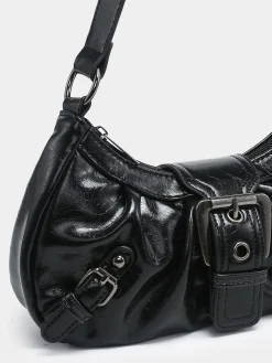 Online Retro Stage Vintage PU Leather Magnetic Closure Zipper Underarm Bag