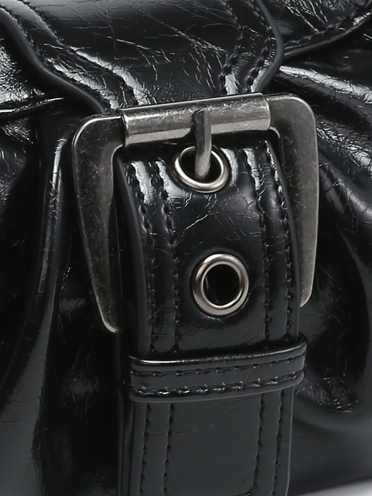 Online Retro Stage Vintage PU Leather Magnetic Closure Zipper Underarm Bag