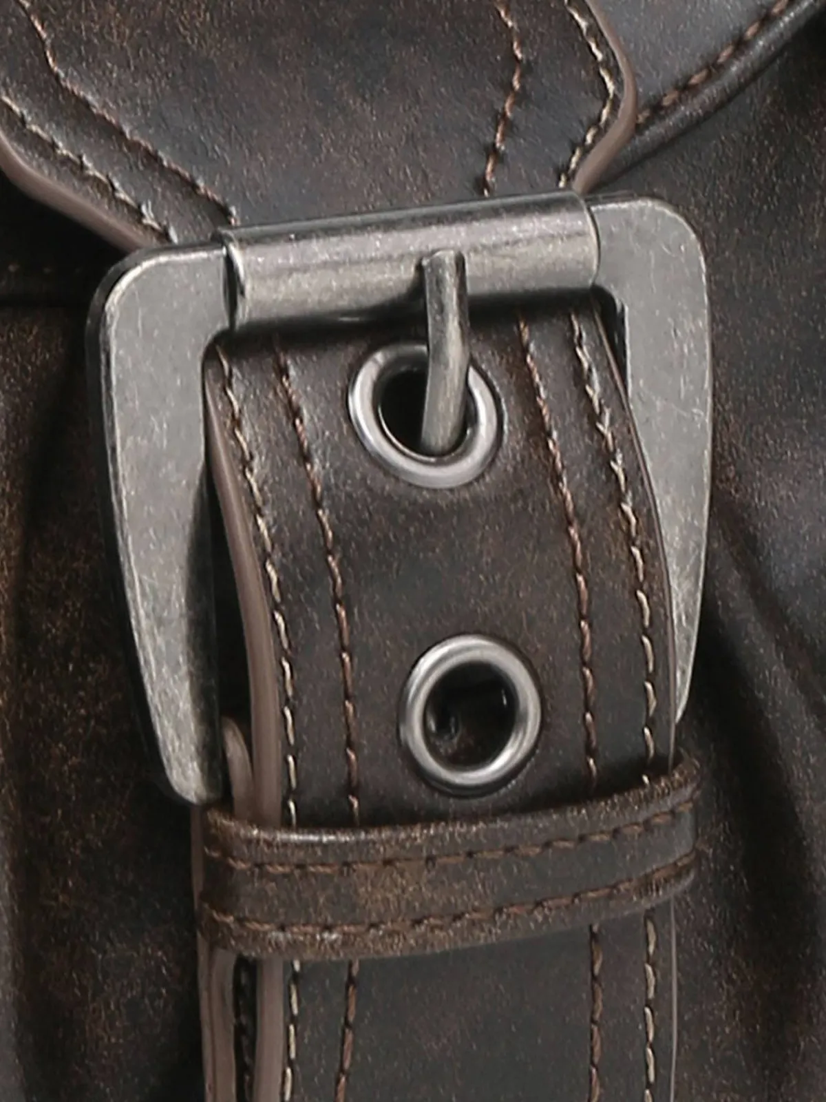 Online Retro Stage Vintage PU Leather Magnetic Closure Zipper Underarm Bag