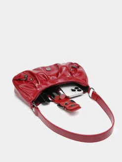 Online Retro Stage Vintage PU Leather Magnetic Closure Zipper Underarm Bag