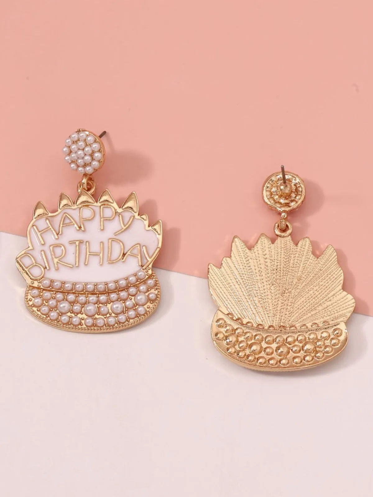 Best Retro Stage Vintage Rhinestone Birthday Cake Earrings