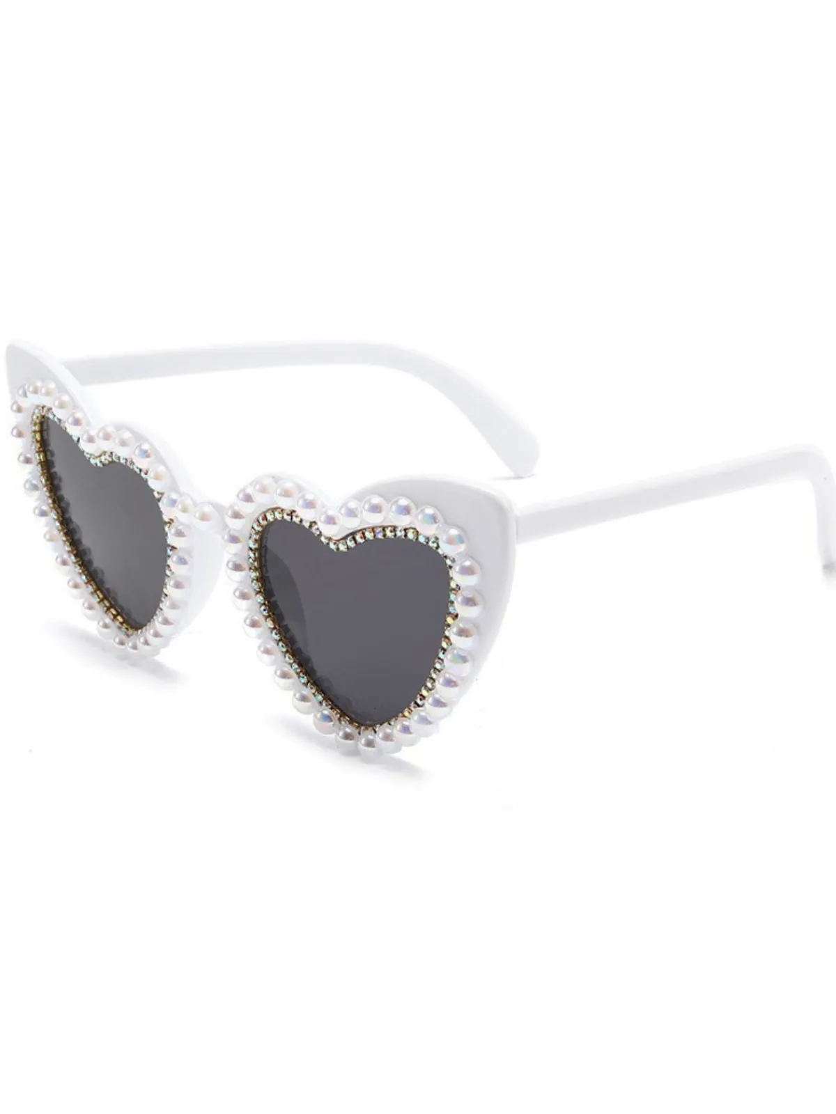 Hot Retro Stage Vintage Rhinestone Heart Frame Sunglasses
