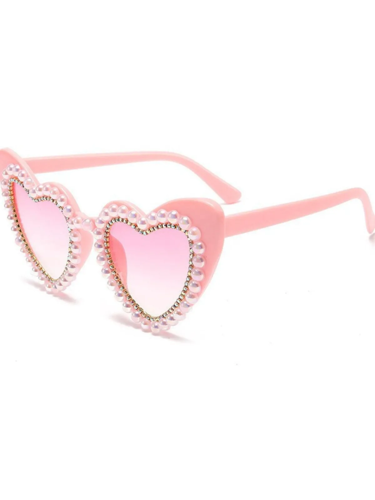 Hot Retro Stage Vintage Rhinestone Heart Frame Sunglasses