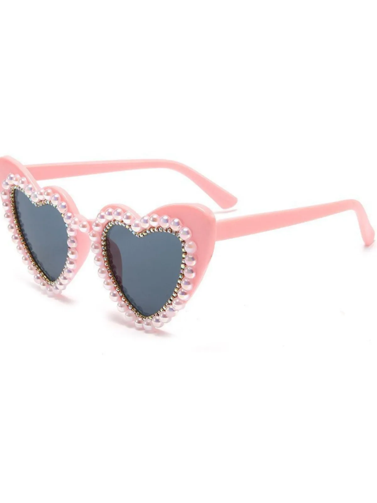 Hot Retro Stage Vintage Rhinestone Heart Frame Sunglasses