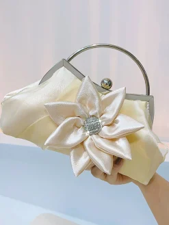 New Retro Stage Vintage Rhinestones & 3D Flower Tote Bag