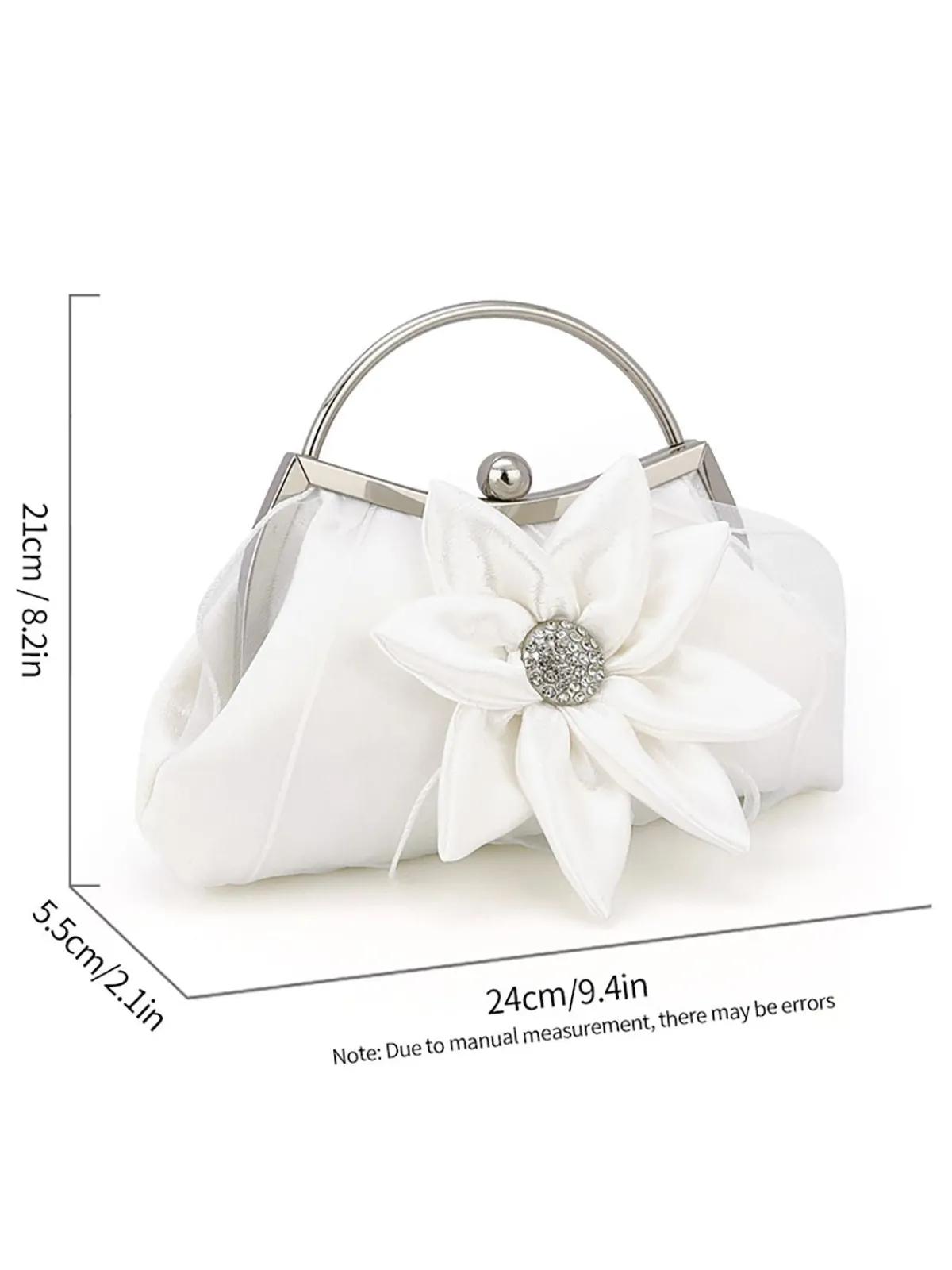 New Retro Stage Vintage Rhinestones & 3D Flower Tote Bag