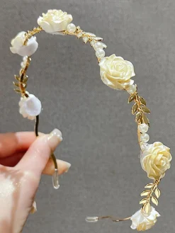 Outlet Retro Stage Vintage rose pearl Headband