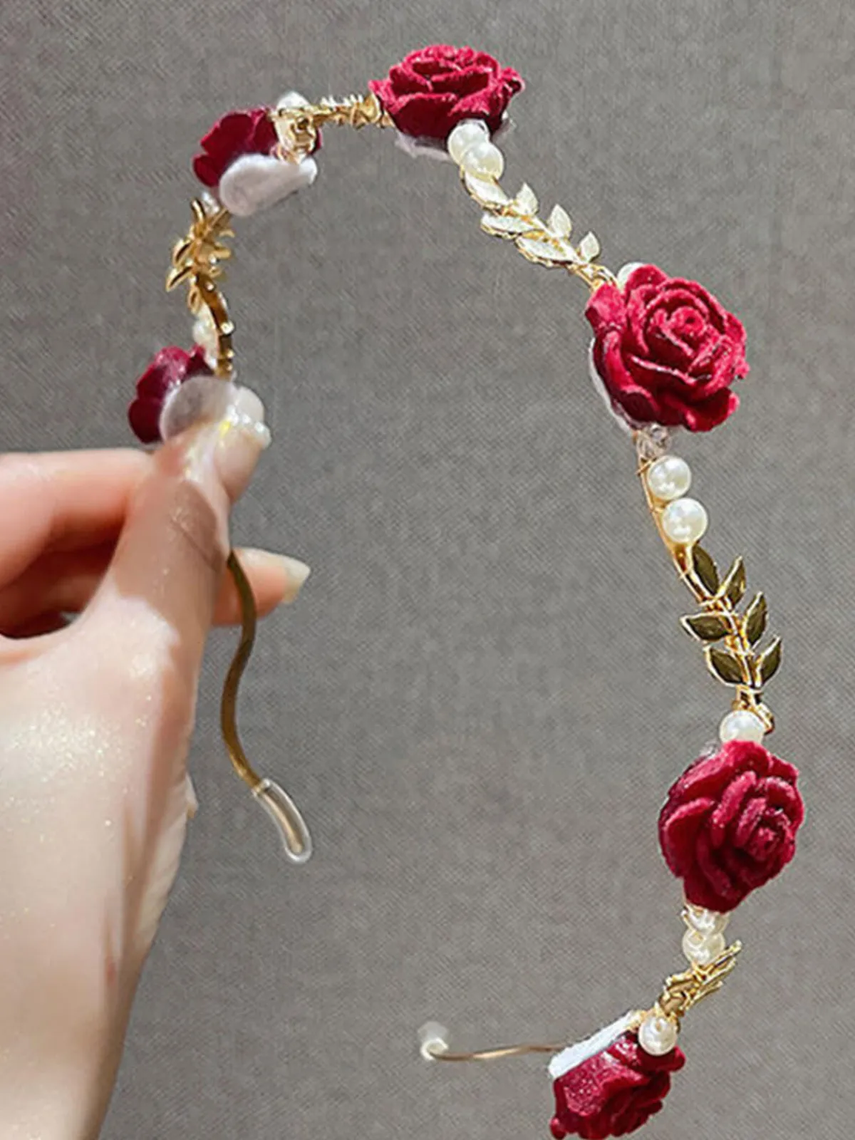 Outlet Retro Stage Vintage rose pearl Headband