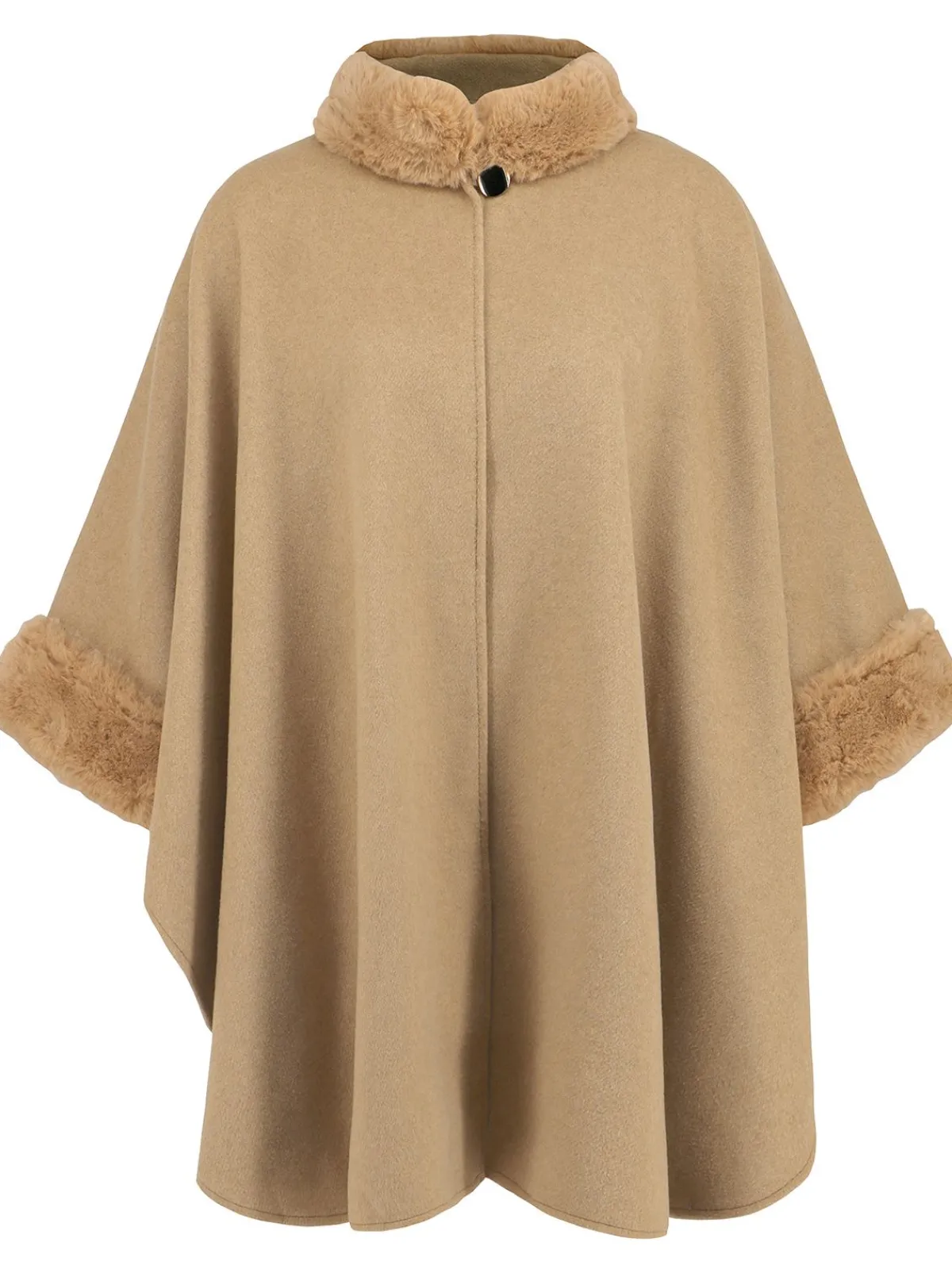 Discount Retro Stage Vintage 1950s Faux Fur Cloak Coat