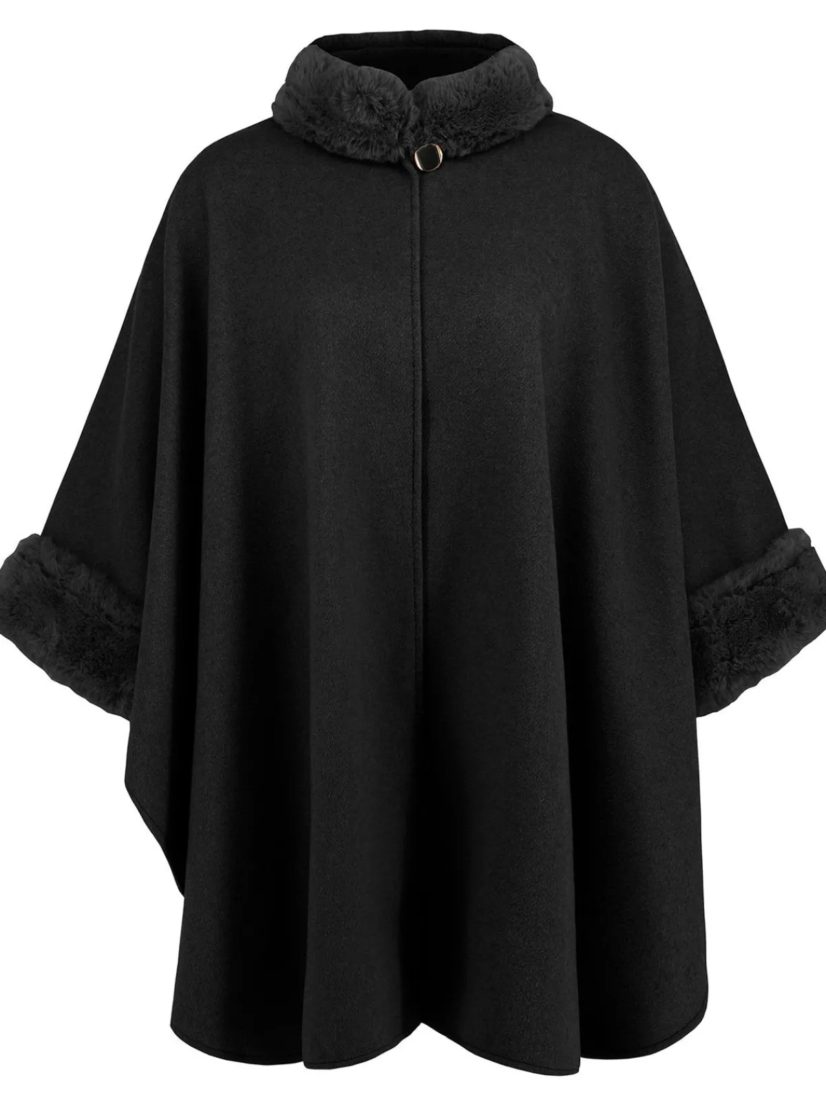 Discount Retro Stage Vintage 1950s Faux Fur Cloak Coat