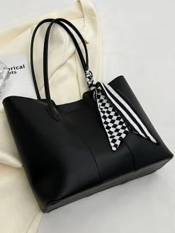 Hot Retro Stage Vintage Scarf-Tied Shoulder Tote Bag