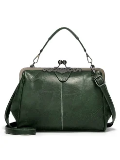 Best Retro Stage Vintage Solid Artificial Leather Handbag Crossbody Bag