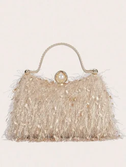 Fashion Retro Stage Vintage Tassel Evening Handle Bag