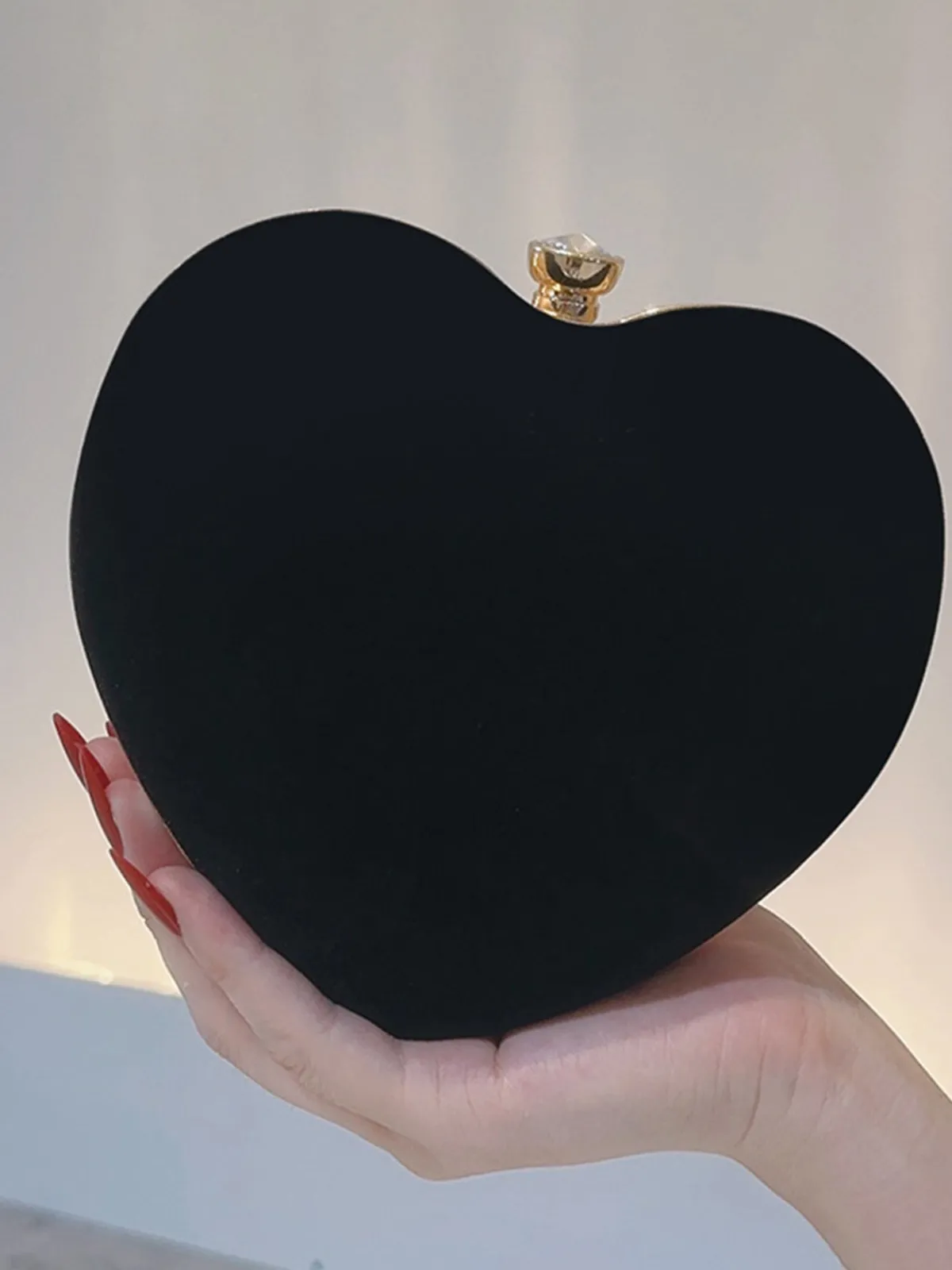 New Retro Stage Vintage Velvet Heart Handle Bag