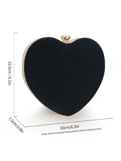 New Retro Stage Vintage Velvet Heart Handle Bag