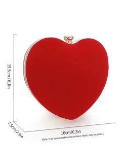 New Retro Stage Vintage Velvet Heart Handle Bag