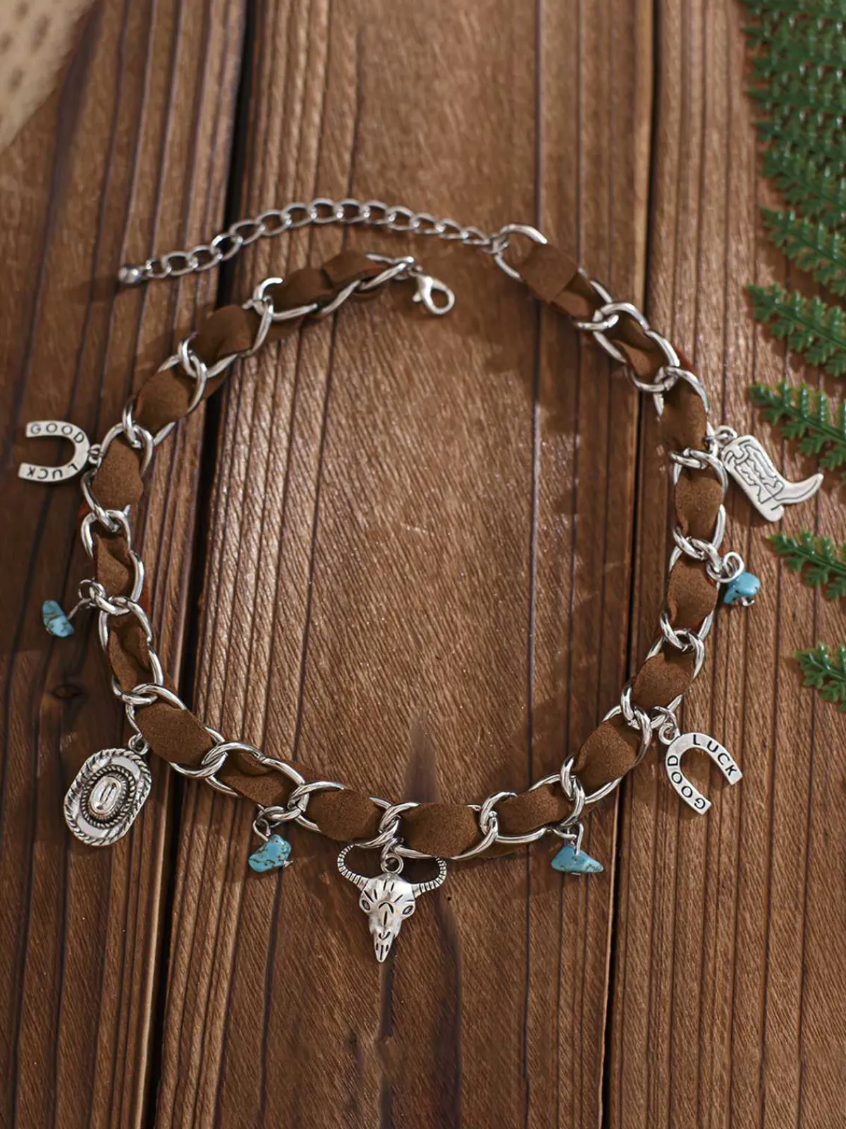 Hot Retro Stage Vintage Western Cowboy Turquoise Necklace