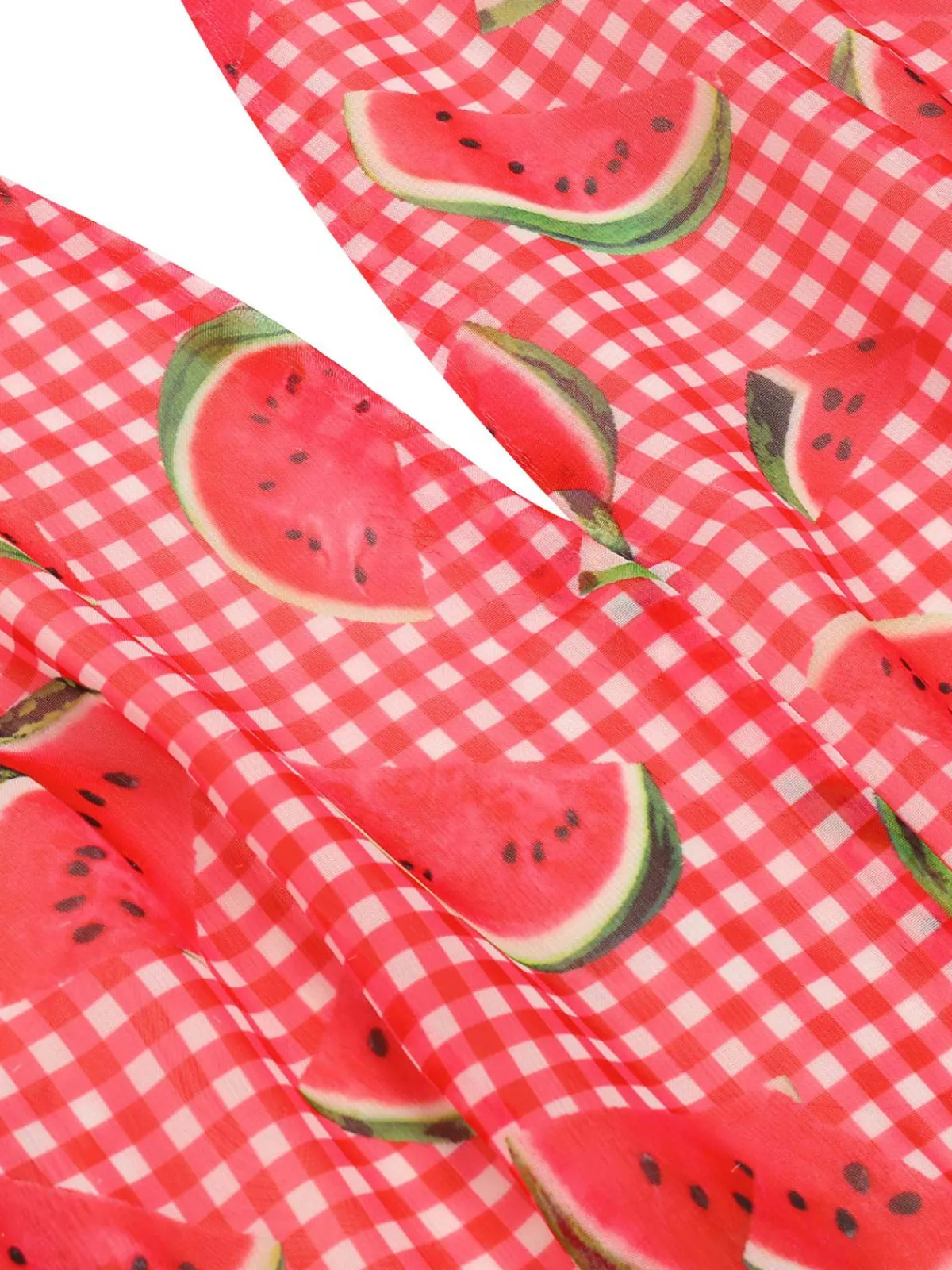 Online Retro Stage Watermelon 1950s Halter Patchwork Romper Red