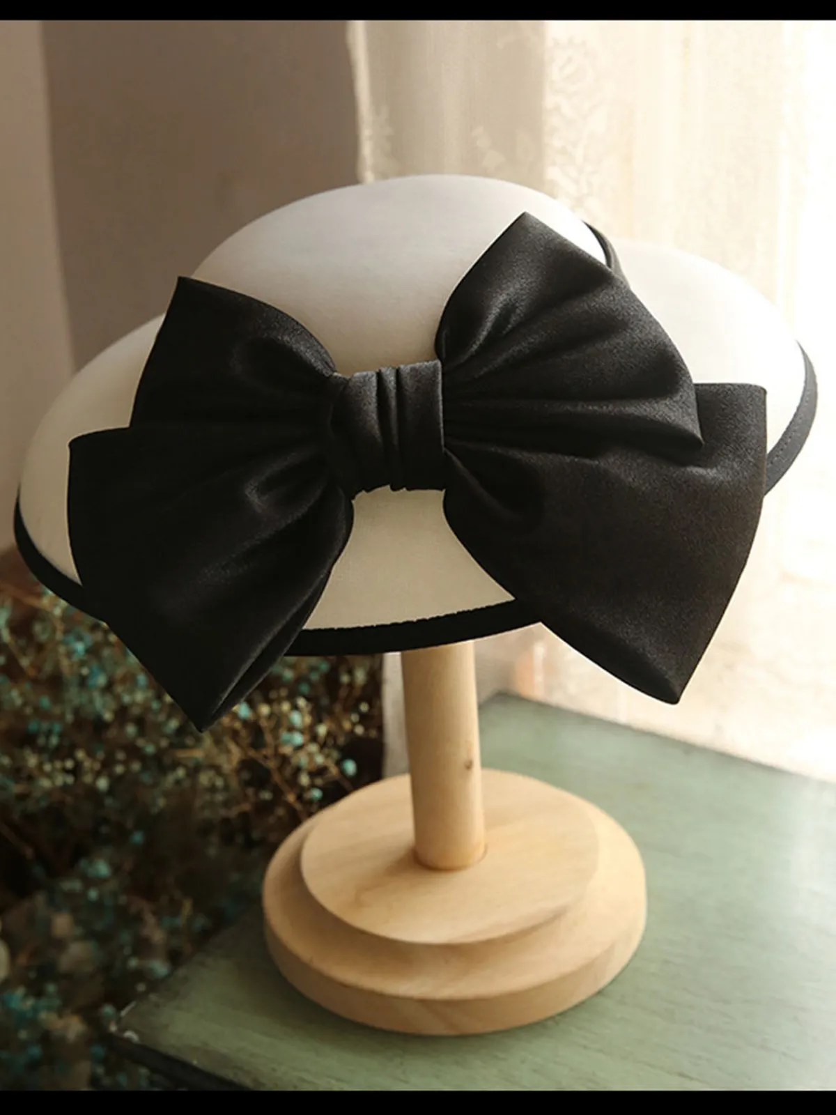 Sale Retro Stage White Retro Bow Knot Wedding Hat