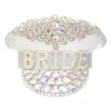 Discount Retro Stage White Rhinestone Letter Party Big Cap Hat