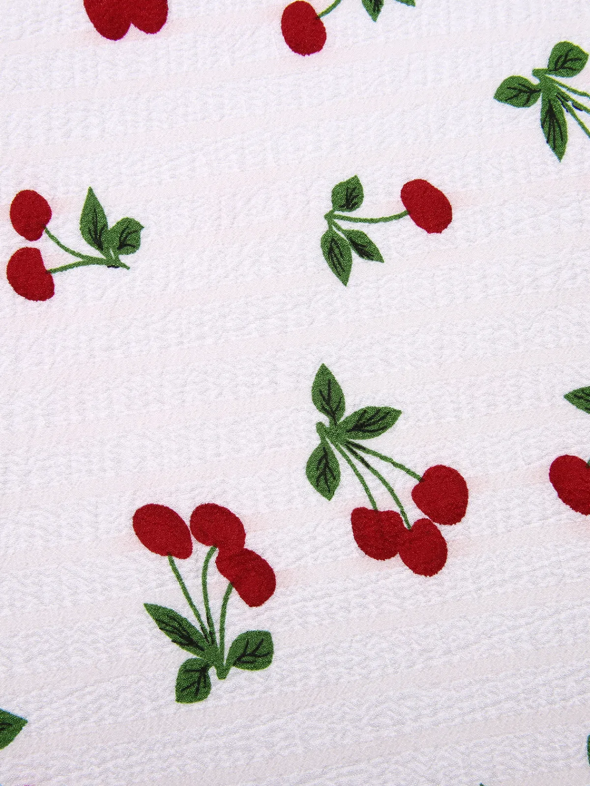 New Retro Stage 1950s Cherry Bow Sweetheart Neck Dress White
